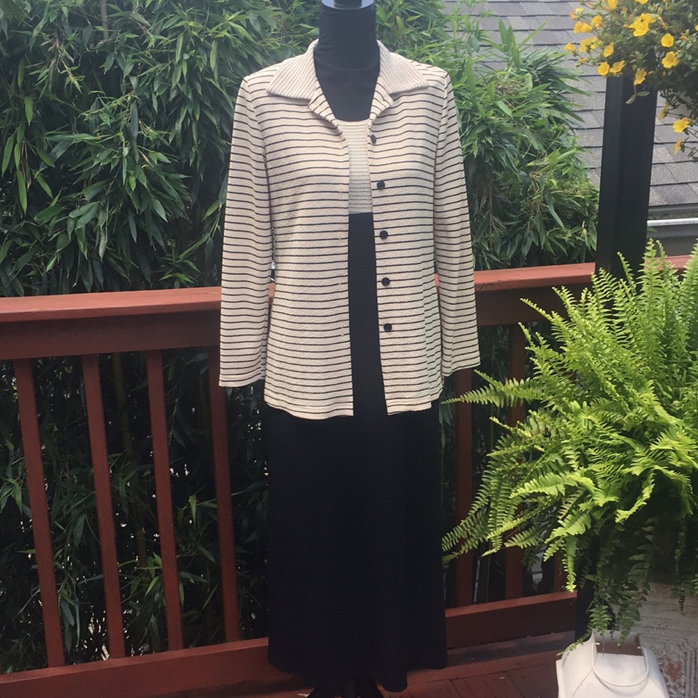 1980’s K Studio dress set, size 6, cream & black